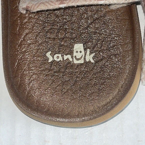 Sanuk Cream And Brown Aztec Print Yoga Slingback Sandals - Picture 8 of 10